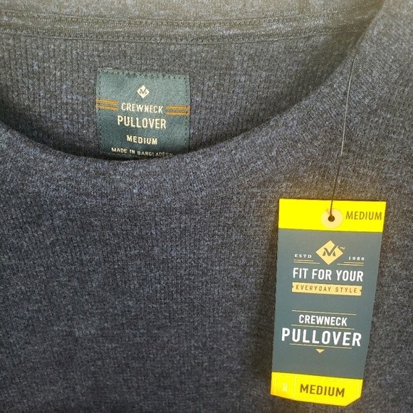 NWT Members Mark Mens Crewneck Long Sleeve Pullover - Picture 5 of 5